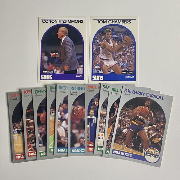Vintage 1989 - 1990 NBA Hoops Basketball Cards Lot of 12 Cards - Picture 1 of 7